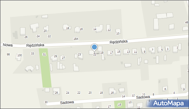 Konin, Rędzińska, 21, mapa Konina