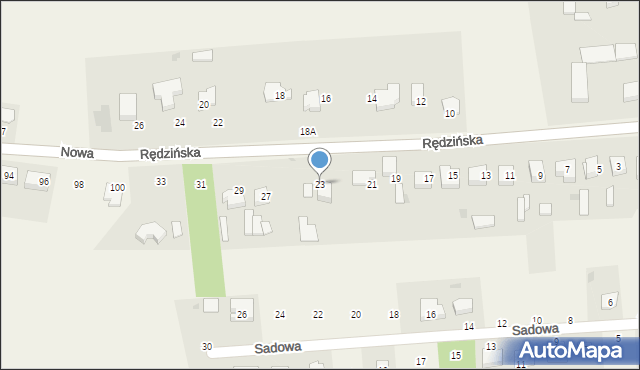 Konin, Rędzińska, 23, mapa Konina