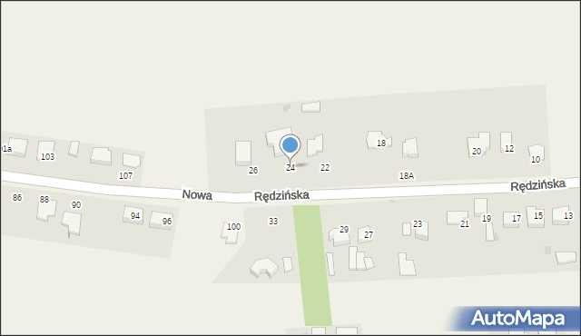 Konin, Rędzińska, 24, mapa Konina