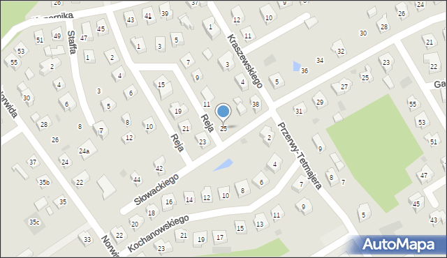 Kościerzyna, Reja Mikołaja, 25, mapa Kościerzyna