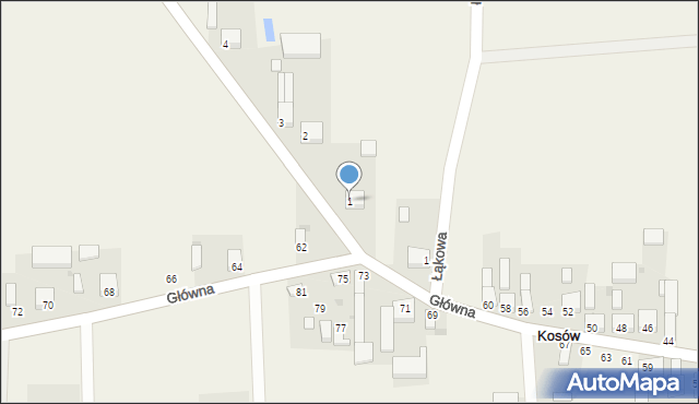 Kosów, Rękorajska, 1, mapa Kosów