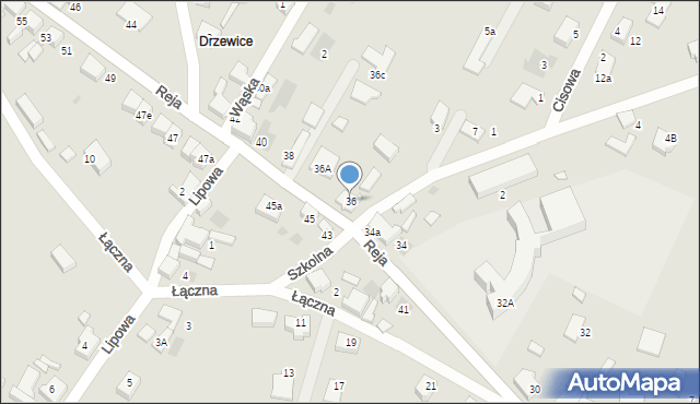 Kostrzyn nad Odrą, Reja Mikołaja, 36, mapa Kostrzyn nad Odrą