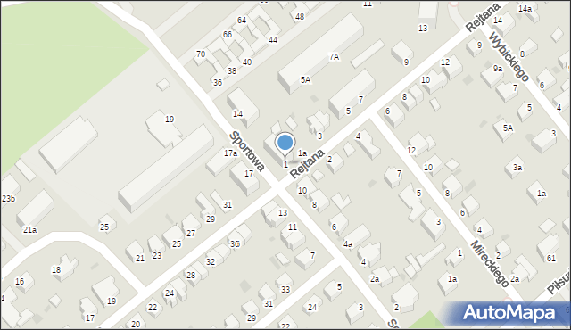 Koszalin, Rejtana Tadeusza, 1, mapa Koszalina