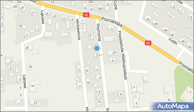 Kotlin, Reymonta Władysława, 2, mapa Kotlin