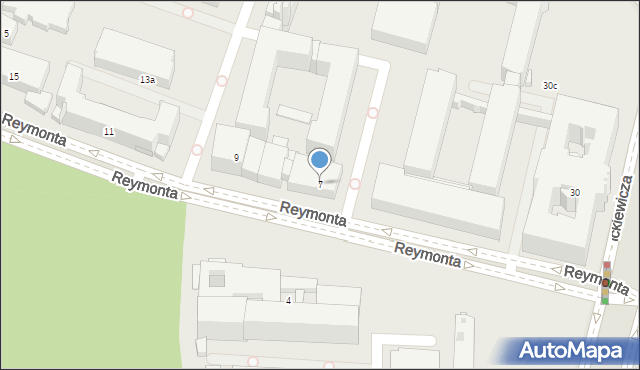 Kraków, Reymonta Władysława, 7, mapa Krakowa