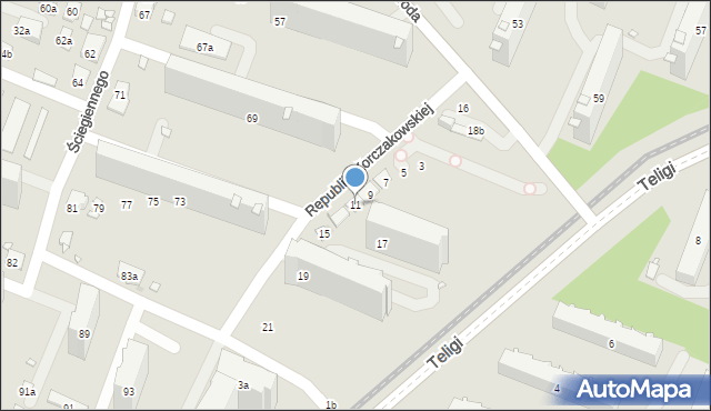Kraków, Republiki Korczakowskiej, 11, mapa Krakowa