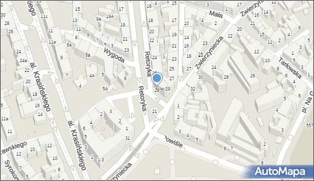 Kraków, Retoryka, 28, mapa Krakowa