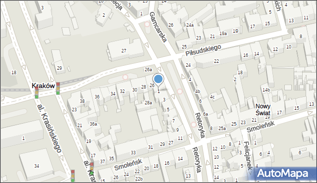 Kraków, Retoryka, 1, mapa Krakowa