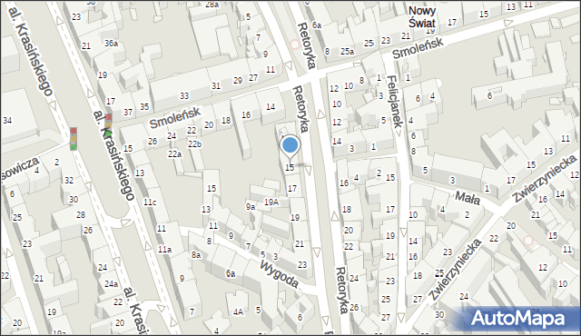 Kraków, Retoryka, 15, mapa Krakowa