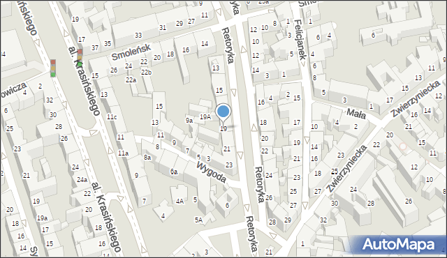 Kraków, Retoryka, 19, mapa Krakowa