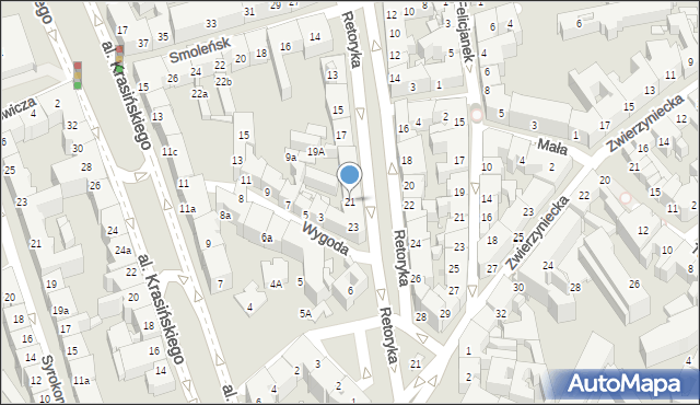 Kraków, Retoryka, 21, mapa Krakowa