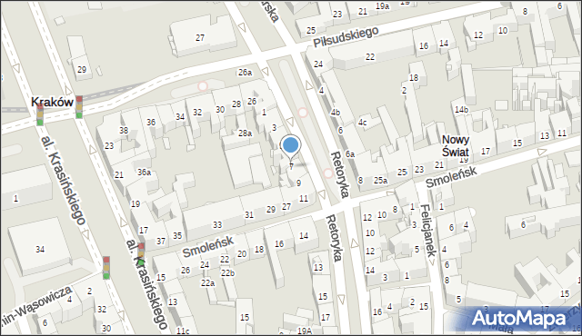 Kraków, Retoryka, 7, mapa Krakowa