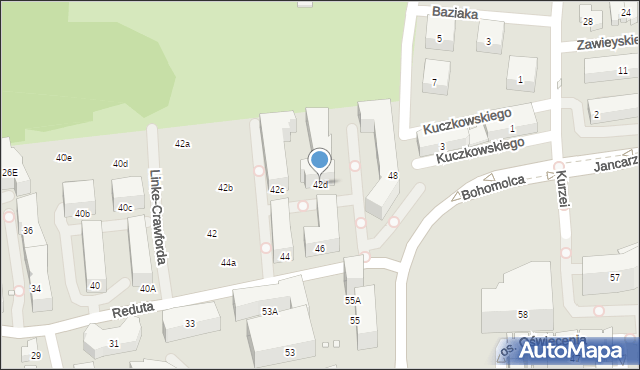 Kraków, Reduta, 42d, mapa Krakowa