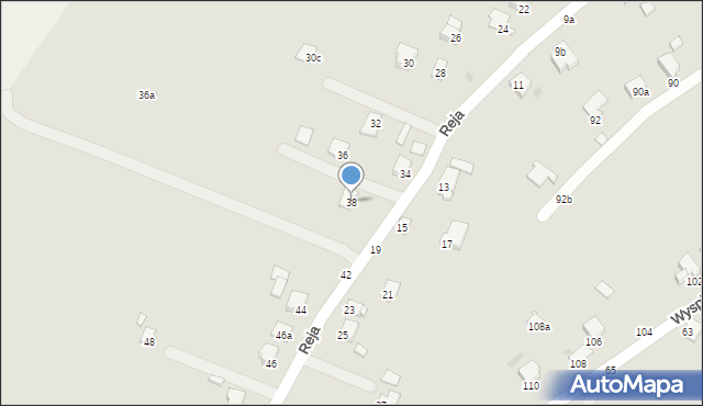 Krosno, Reja Mikołaja, 38, mapa Krosna