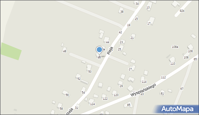 Krosno, Reja Mikołaja, 46, mapa Krosna