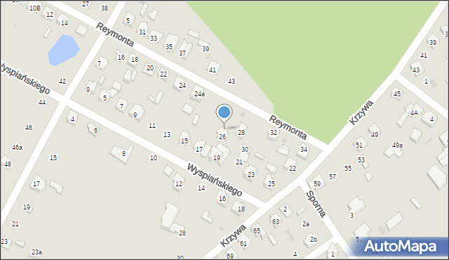 Kutno, Reymonta Władysława, 26a, mapa Kutno