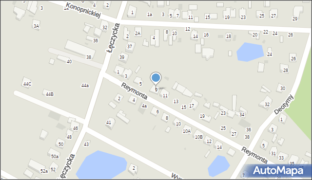 Kutno, Reymonta Władysława, 9, mapa Kutno