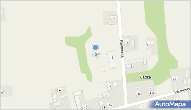 Ładza, Reymonta Władysława, 3a, mapa Ładza