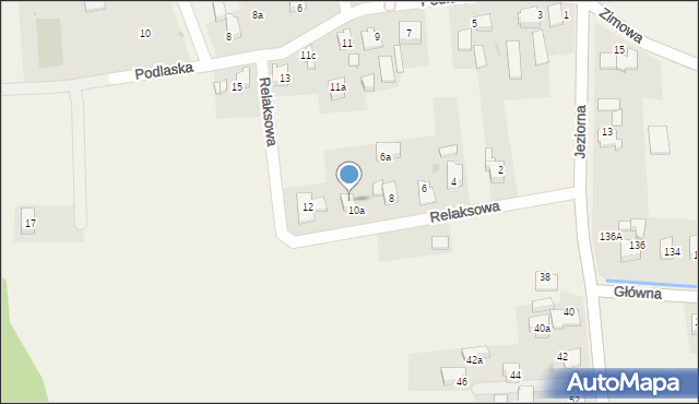 Łąka, Relaksowa, 10, mapa Łąka