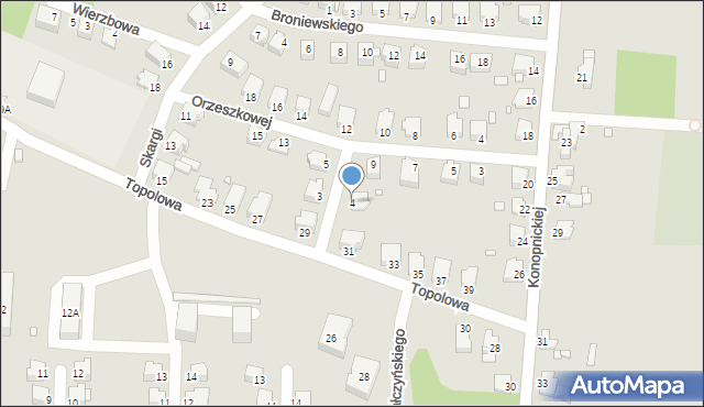 Łazy, Reymonta Władysława, 4, mapa Łazy