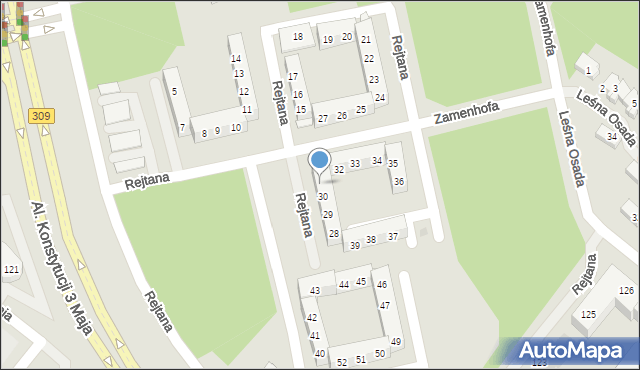 Leszno, Rejtana Tadeusza, 31, mapa Leszno