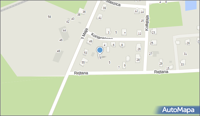 Lidzbark, Rejtana Tadeusza, 3, mapa Lidzbark