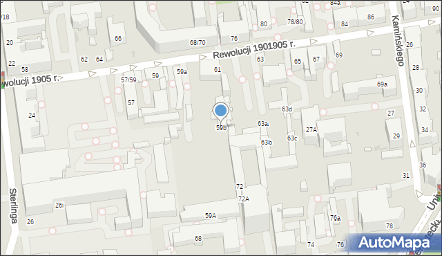 Łódź, Rewolucji 1905 r., 59b, mapa Łodzi