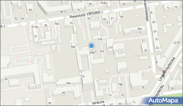 Łódź, Rewolucji 1905 r., 63b, mapa Łodzi