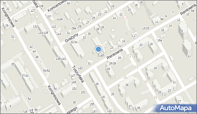 Łódź, Rentowna, 29, mapa Łodzi