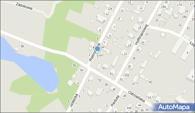 Łódź, Retmańska, 1, mapa Łodzi