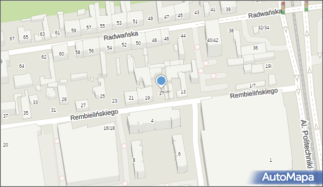 Łódź, Rembielińskiego Rajmunda, 17, mapa Łodzi