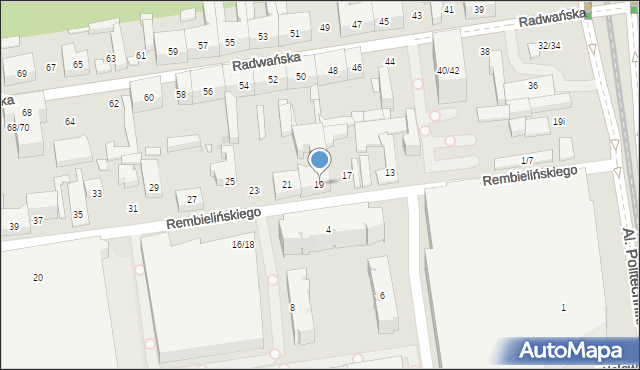 Łódź, Rembielińskiego Rajmunda, 19, mapa Łodzi