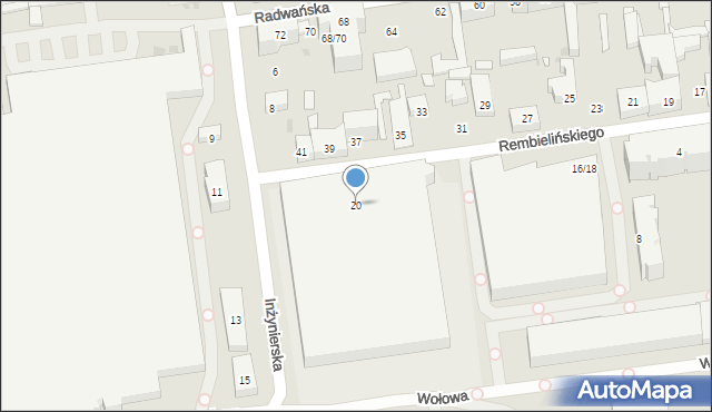 Łódź, Rembielińskiego Rajmunda, 20, mapa Łodzi