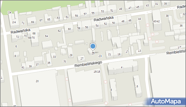 Łódź, Rembielińskiego Rajmunda, 25, mapa Łodzi