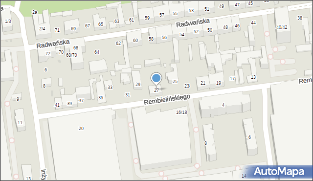 Łódź, Rembielińskiego Rajmunda, 27, mapa Łodzi