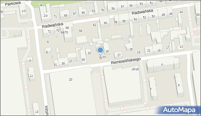 Łódź, Rembielińskiego Rajmunda, 31, mapa Łodzi