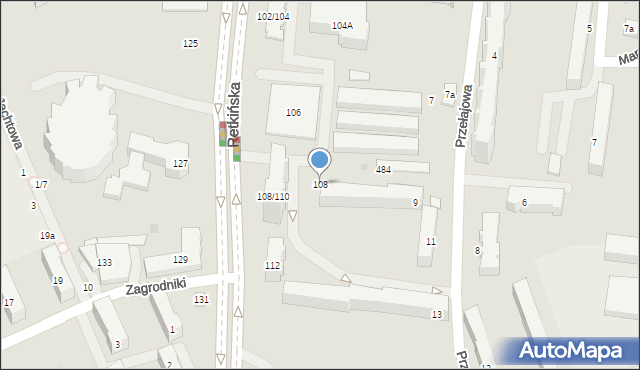 Łódź, Retkińska, 108, mapa Łodzi