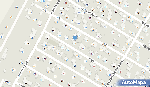 Łomianki, Reja Mikołaja, 18, mapa Łomianki