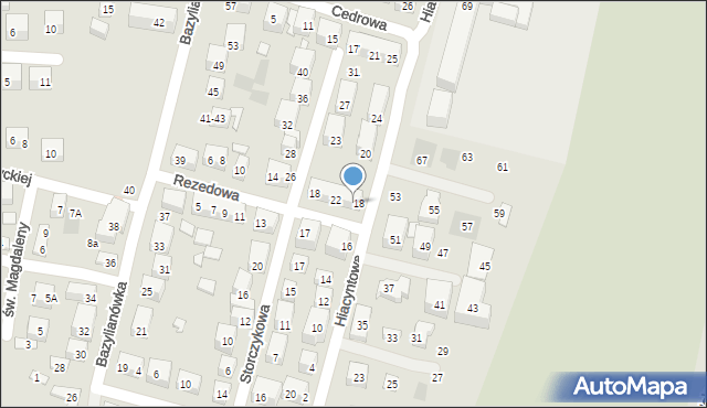 Lublin, Rezedowa, 26, mapa Lublina