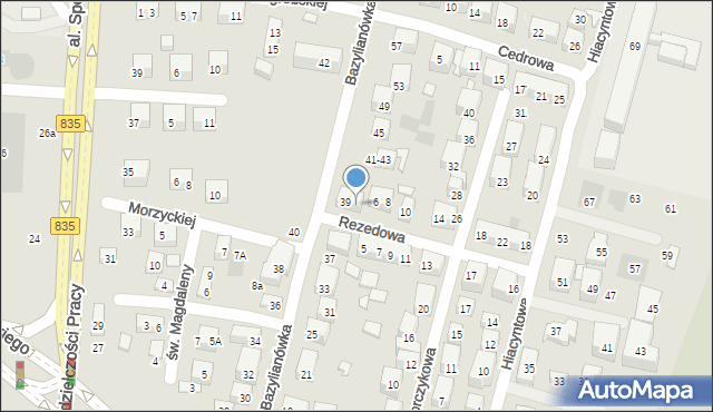 Lublin, Rezedowa, 4, mapa Lublina