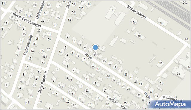 Łuków, Reja Mikołaja, 11, mapa Łuków