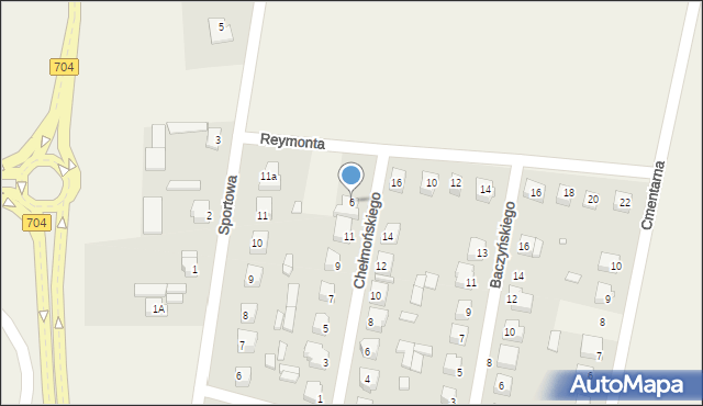 Łyszkowice, Reymonta Władysława, 6, mapa Łyszkowice