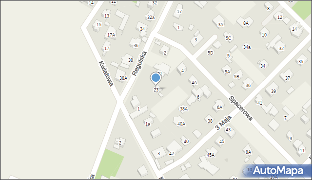 Michałowice, Regulska, 23, mapa Michałowice