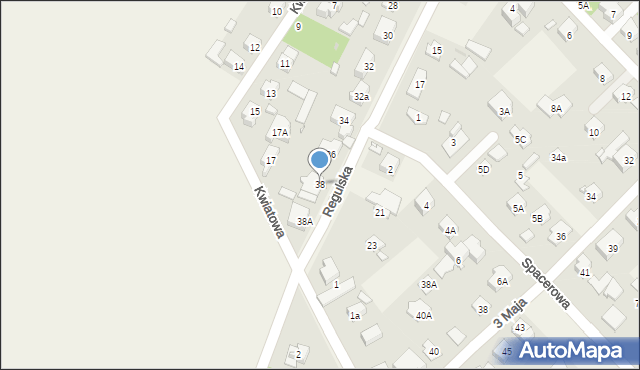 Michałowice, Regulska, 38, mapa Michałowice