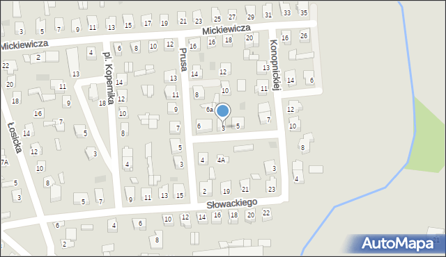 Międzyrzec Podlaski, Reja Mikołaja, 3, mapa Międzyrzec Podlaski