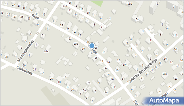 Mielec, Reja Mikołaja, 17, mapa Mielca