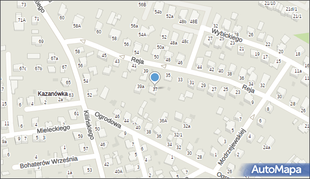 Mielec, Reja Mikołaja, 37, mapa Mielca