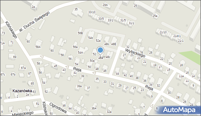 Mielec, Reja Mikołaja, 48a, mapa Mielca