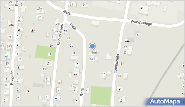 Mikołów, Reta, 14/10, mapa Mikołów