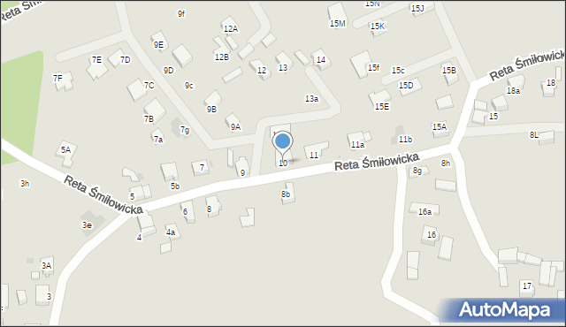Mikołów, Reta Śmiłowicka, 10, mapa Mikołów